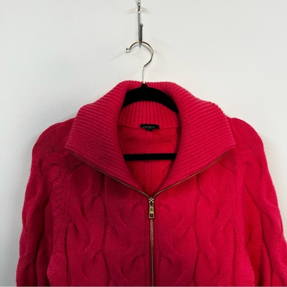 Talbots Cable Knit Zip Front Cardigan Sweater - Picture 4 of 11